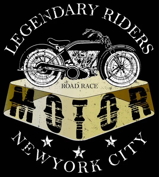 Logotipo de motocicleta tee gráfico — Archivo Imágenes Vectoriales