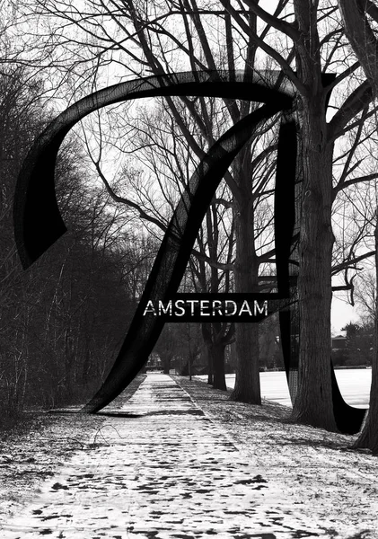 Stijl van de manier van het ontwerp van het affiche van Amsterdam — Stockfoto