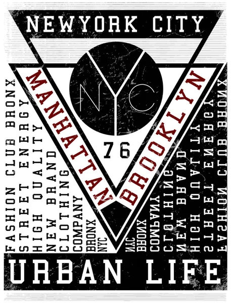 Нью -Йорк, Нью-Йорк, векторної ілюстрації футболці дизайну, друк D — стоковий вектор