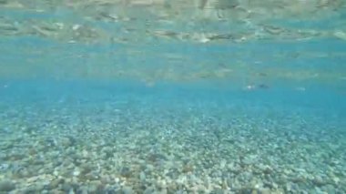 İnanılmaz mavi denizin sualtı manzarası