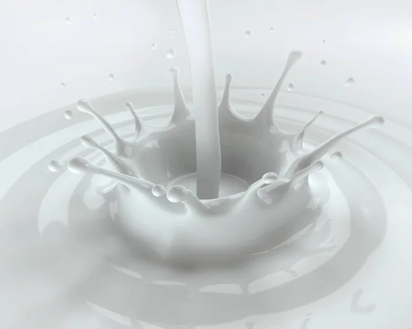 Plons de yoghurt. 3D render — Stockfoto