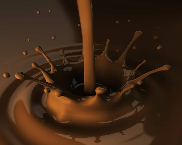 Gieten van chocolade splash — Stockfoto