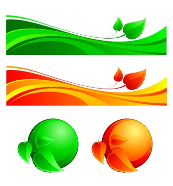 Dalgalı arka plan ile çiçek öğeleri