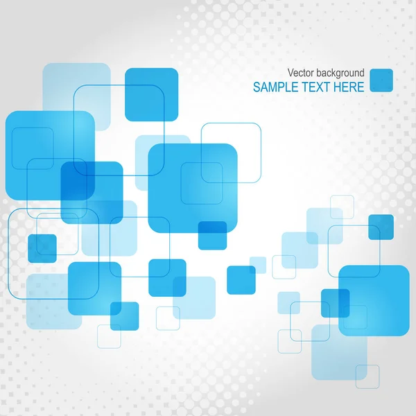 Soyut geometrik arka plan şeffaf mavi kareler ile. Vektör çizim
