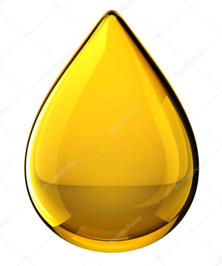 Oil Drop. Isolated on white background. 3D illustration