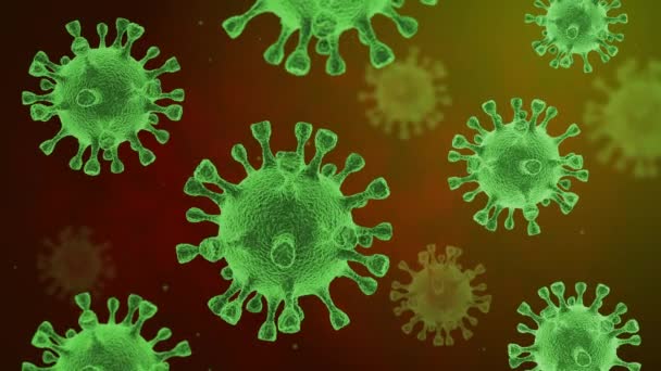 Infezione Coronavirus Nel Sangue Attraverso Microscopio Motion Grafica Ultra — Video Stock