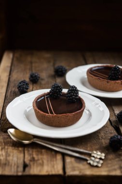 El yapımı zengin çikolata Tartlets