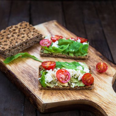 Kepekli çavdar Crispbread kraker sağlıklı Snack