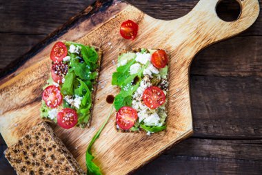 Kepekli çavdar Crispbread kraker sağlıklı Snack