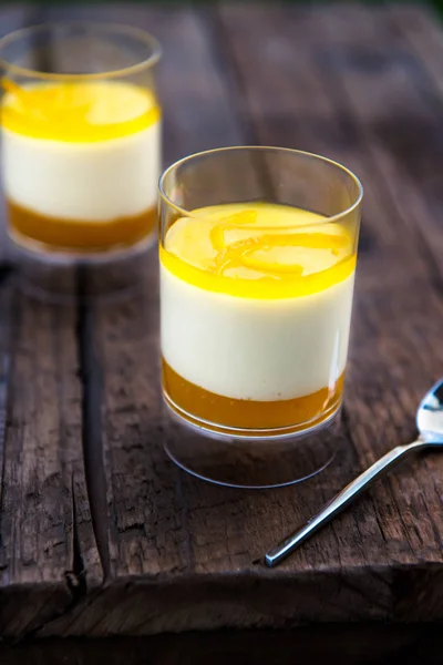 Lemon Posset with an Orange Compote and Glaze — Stock Photo, Image