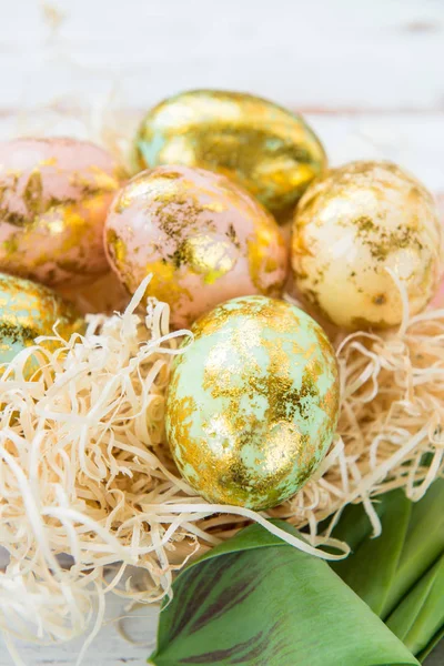 Easter Eggs on Light Background — Stock Photo, Image