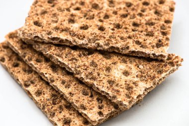 Kepekli çavdar Crispbread kraker sağlıklı Snack
