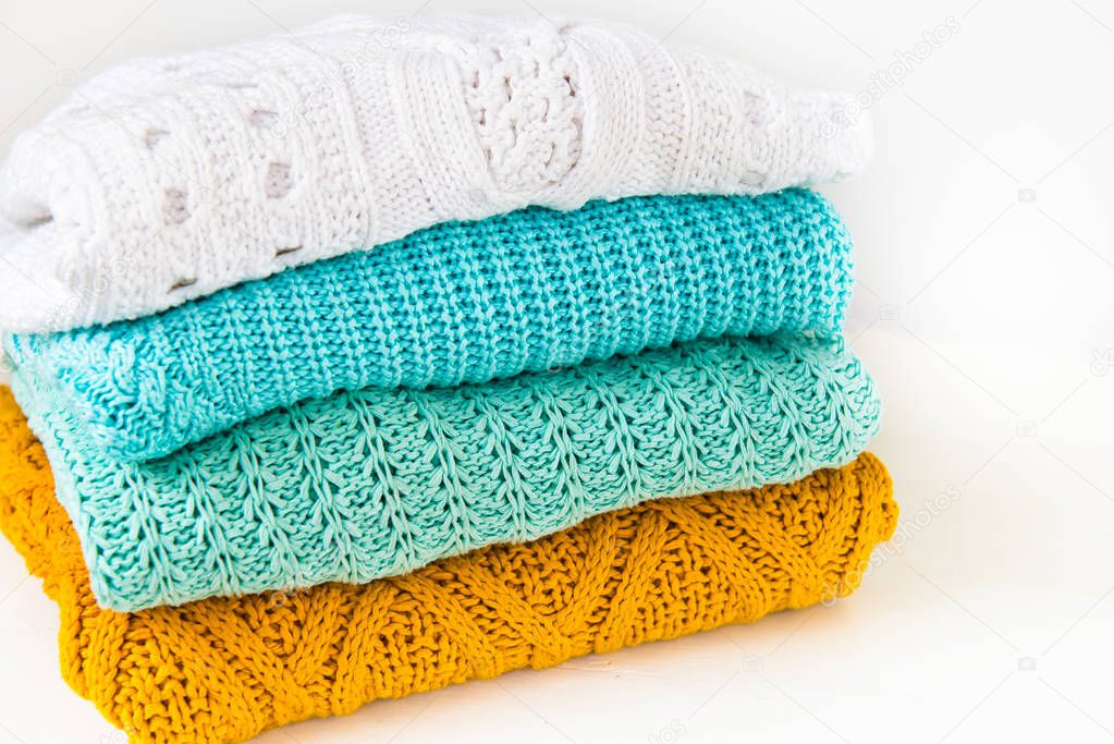 Stack of Cozy Cotton Knitted Sweaters