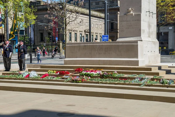 Regimiento Inmortal en Manchester, Reino Unido, en honor al Día de la Victoria — Foto de Stock