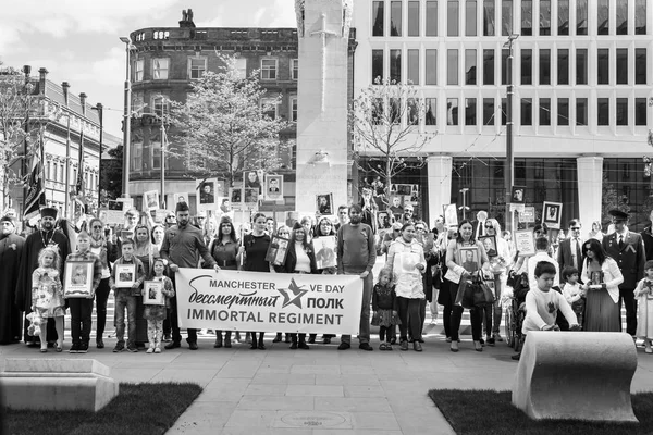 맨체스터, 영국에서 승리 기념일의 명예에서 불멸의 연대 — 스톡 사진