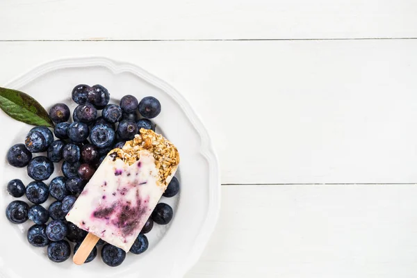 Hemmagjord Detox Berry Popsicles, hälsosamt mellanmål koncept — Stockfoto