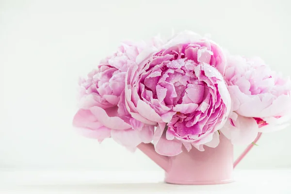 Fresh bunch of pink peonies — Stock Photo, Image