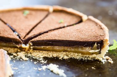Tuzlu karamel ve çikolata Tart