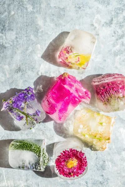 Donmuş buz çiçekleri