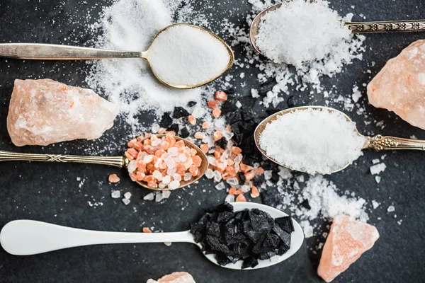 Different Kinds of Salts in Spoons