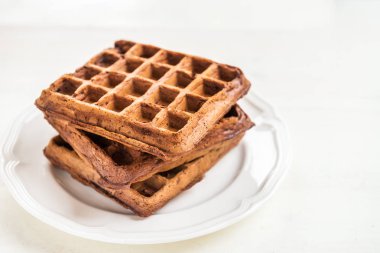 Ev yapımı çikolata Belçika waffle