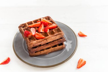 Ev yapımı çikolata Belçika waffle