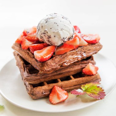 Ev yapımı çikolata Belçika waffle