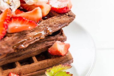 Ev yapımı çikolata Belçika waffle