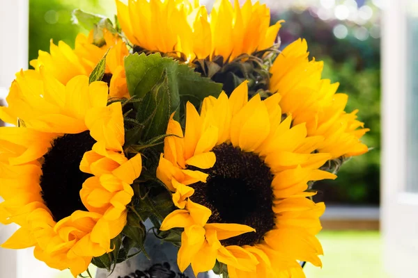 Yellow Sunflower Bouquet in Garden Jar