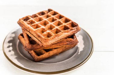 Ev yapımı çikolata Belçika waffle