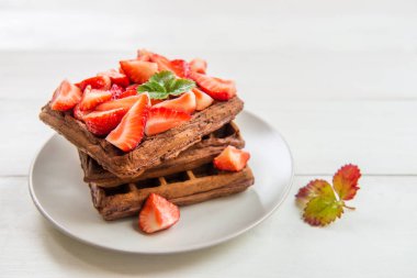 Ev yapımı çikolata Belçika waffle