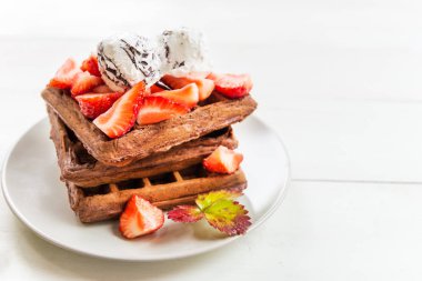 Ev yapımı çikolata Belçika waffle