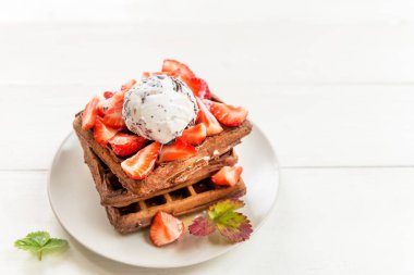 Ev yapımı çikolata Belçika waffle