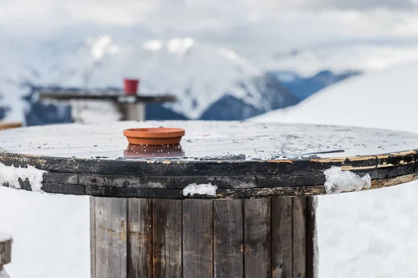 Vacker Utsikt Över Dalen Skidorten Schweiziska Alperna Nära Restaurang Dahu — Stockfoto