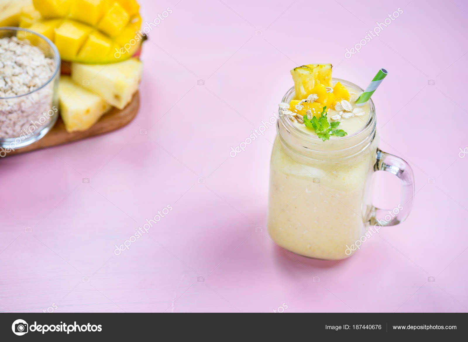 Batido de pina y avena