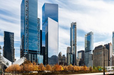 Manhattan 'ın merkezindeki New York gökdelenleri harika görünüyor.