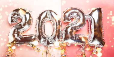 2021 yılını kutlamak için balon Bunting