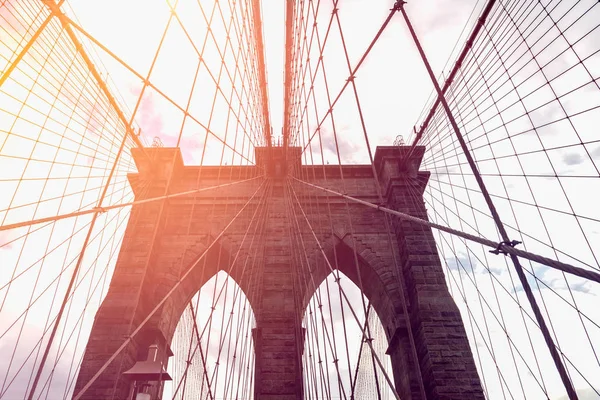 Détails du pont Brooklyn à New York — Photo