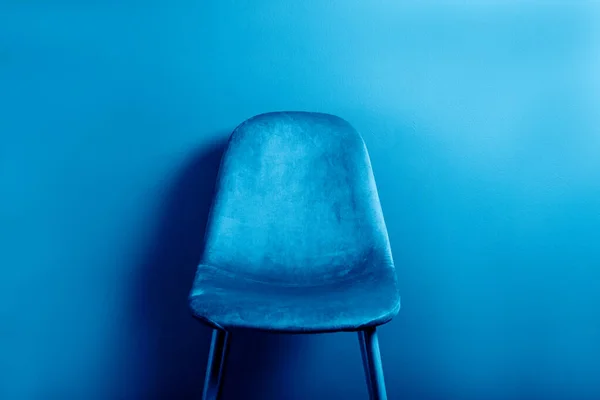 Ahşap bacaklı modern Mavi Kadife Sandalye