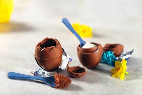 Easter composition from chocolate eggs — Stock Photo, Image