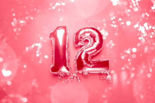 Srebrna liczba balonów 12 — Zdjęcie stockowe