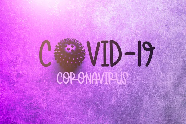 Palavra Covid Modelos Estirpe Vírus Abstratos Pandemia Covid Coronavirus — Fotografia de Stock