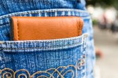 peněženku v kapse džíny hadřík