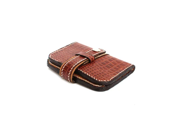 Brown Wallet crocodile skin on isolated — Stock Photo, Image