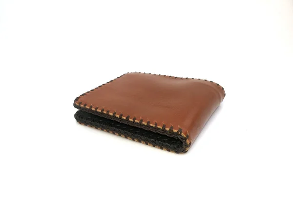 Brown Wallet leather on isolated — Stock Photo, Image