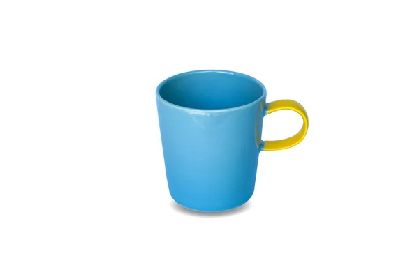 Голубая чашка на изолированных — стоковое фото