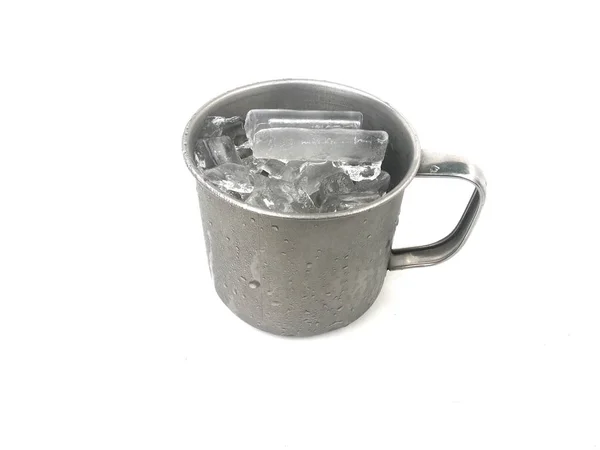 Ice Stainless Cup Isolated — Stock Photo, Image