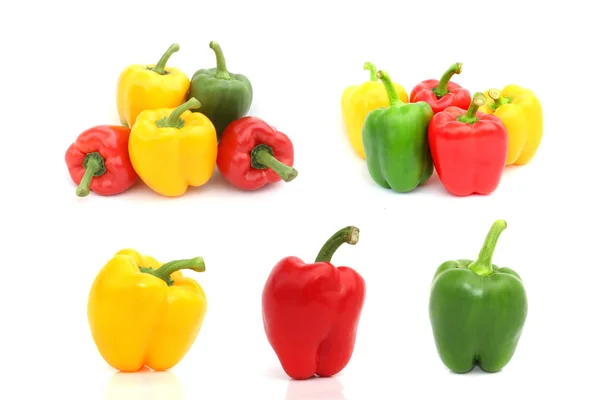 Close Sweet Peppers Isolated White Background — Stock Photo, Image