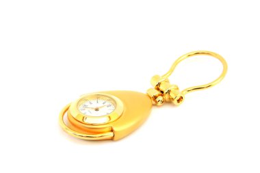 izole üzerinde altın saat