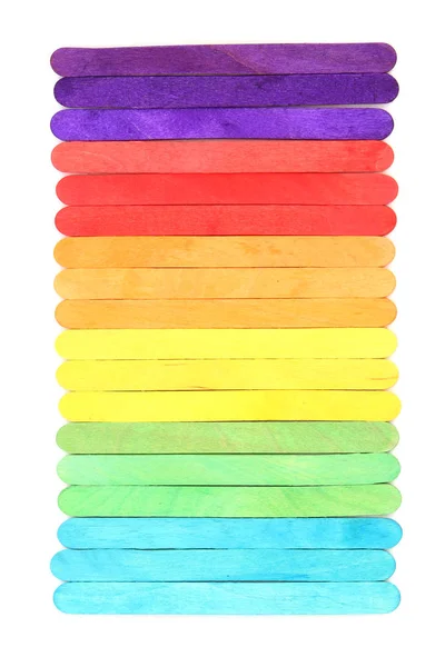 Kleurrijke Houten Ijs Stick Geïsoleerde — Stockfoto